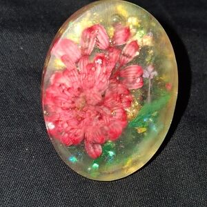 Handmade Floral Resin Statement Ring